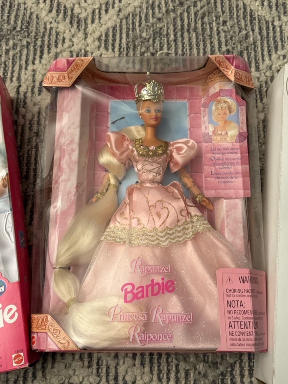 Barbie Rapunzel Doll in Pink and Gold Gown